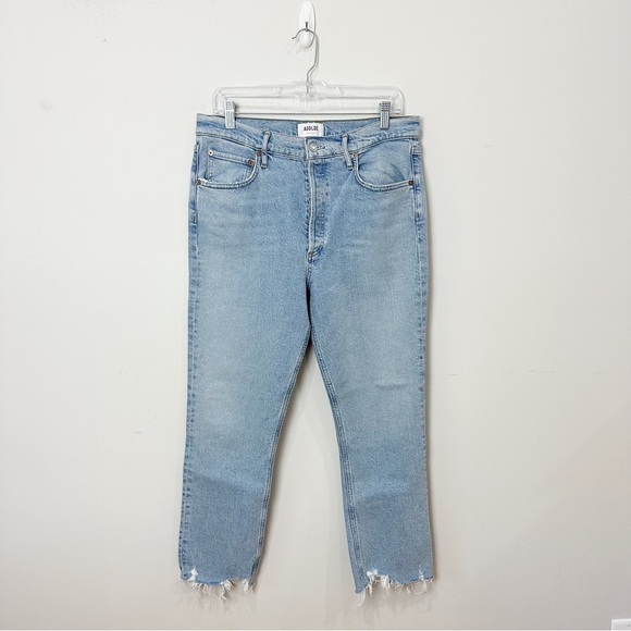Agolde Riley Crop High Rise Straight Jeans in Bitter - Picture 5 of 15